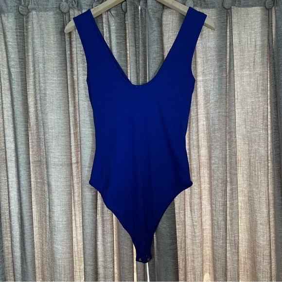 Free People Take Me Out Ribbed Henley Bodysuit in Blue Size Medium - Picture 12 of 14